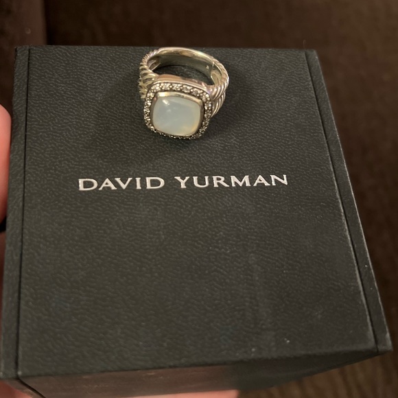 David Yurman Moonstone Albion Ring with Diamonds. - Picture 2 of 6